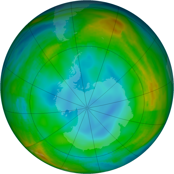 Antarctic ozone map for 30 June 1983